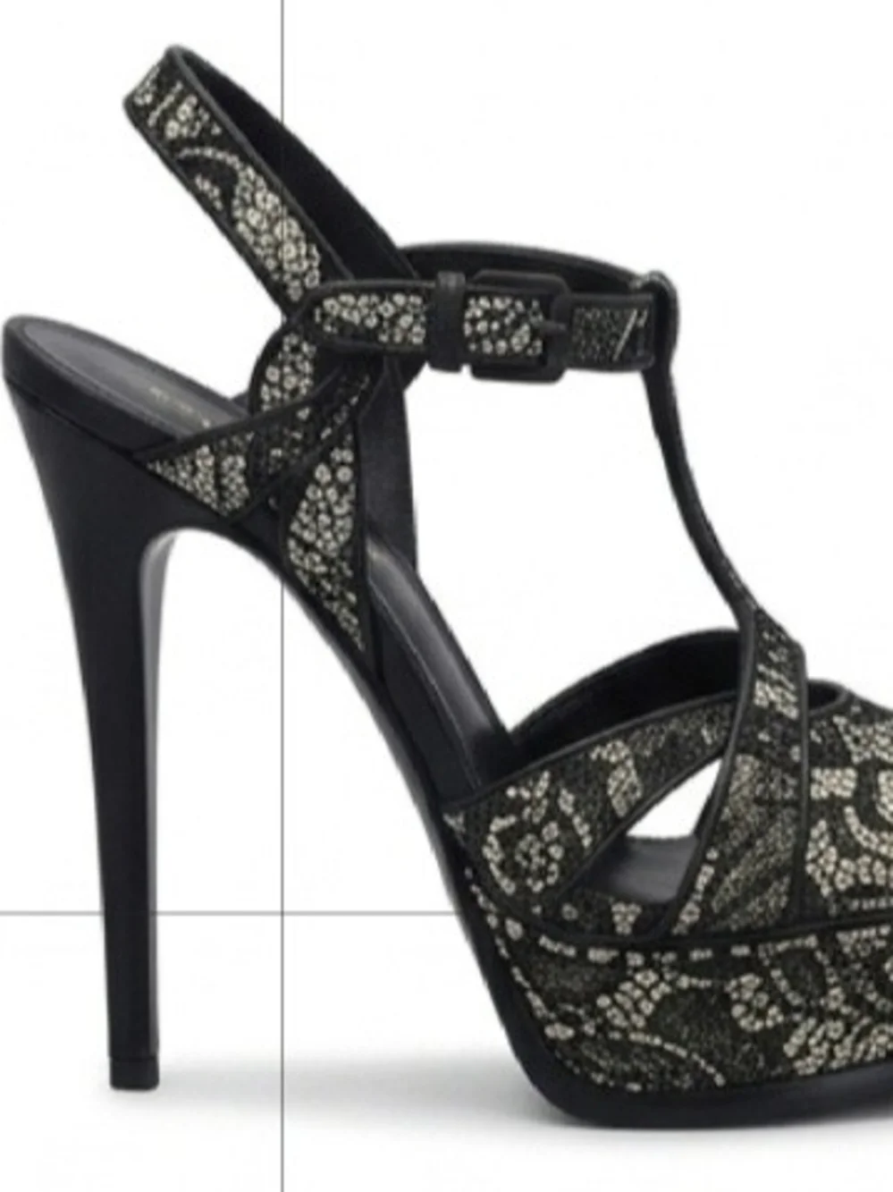 Casadei Black Lace Platform Stiletto Sandals